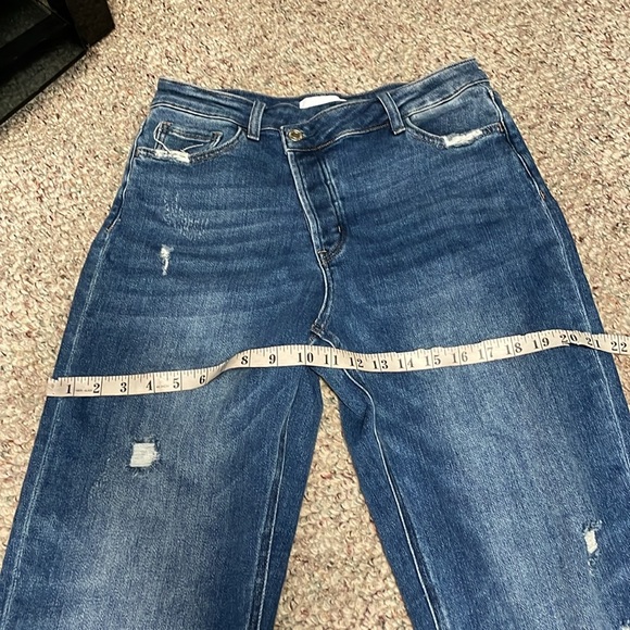 Vervet distressed crossover waist  wide leg jeans - Picture 6 of 8